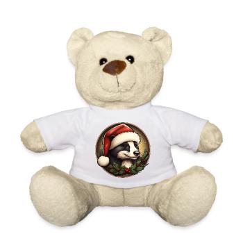 Badger Christmas - Teddy Bear - white - Front