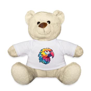 Papagei buntes Aquarell Cartoon Kawaii Tier - Teddy - Weiß - Vorne