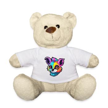 Lemur Colorful Watercolor Cartoon Kawaii Animal - Teddy Bear - white - Front