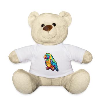 Papagei buntes Aquarell Cartoon Kawaii Tier - Teddy - Weiß - Vorne