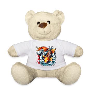 Koi Carpe / Poisson / Japonais / Étang / Eau - Nounours - blanc - Devant