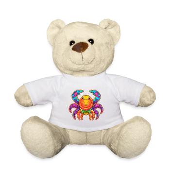 Craw Aquarelle colorée Dessin animé Kawaii Animal - Nounours - blanc - Devant