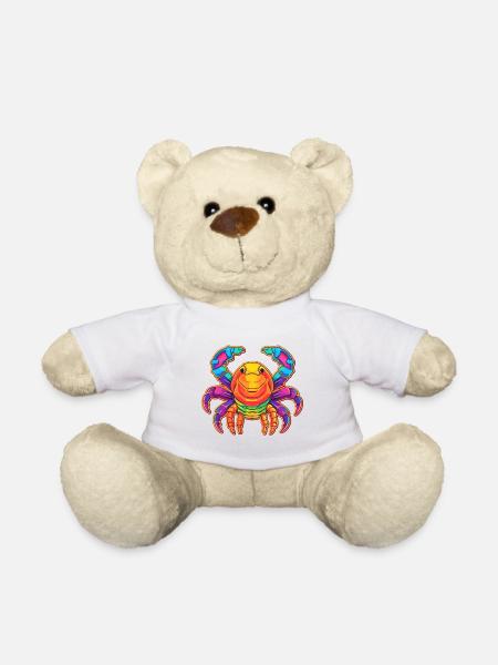 Craw buntes Aquarell Cartoon Kawaii Tier - Teddy - Weiß