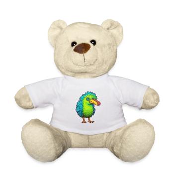 Kiwi Buntes Aquarell Cartoon Kawaii Tier - Teddy - Weiß - Vorne