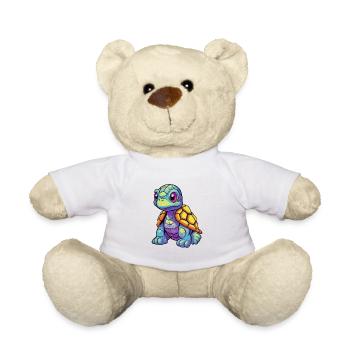 Turtle Colorful Watercolor Cartoon Kawaii Animal - Teddy Bear - white - Front