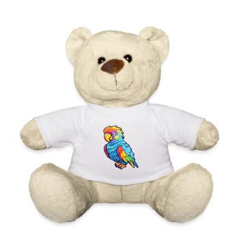 Papagei buntes Aquarell Cartoon Kawaii Tier - Teddy - Weiß - Vorne