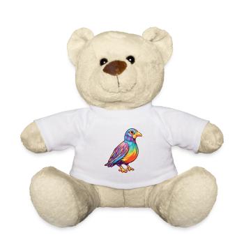 Perdrix Aquarelle Colorée Dessin Animé Kawaii Anima - Nounours - blanc - Devant