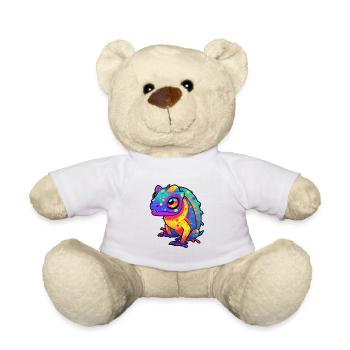 Eidechse Buntes Aquarell Cartoon Kawaii Tier - Teddy - Weiß - Vorne