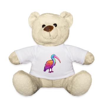 Ibis Aquarelle Colorée Dessin Animé Kawaii Animal - Nounours - blanc - Devant