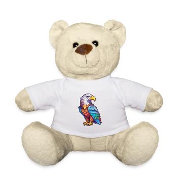 Weißkopfseeadler Bunte Aquarell-Karikatur Kawaii Anim - Teddy - Weiß - Vorne