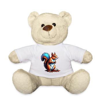Écureuil / Animal / Rongeur / Animal de la forêt / Bande dessinée - Nounours - blanc - Devant