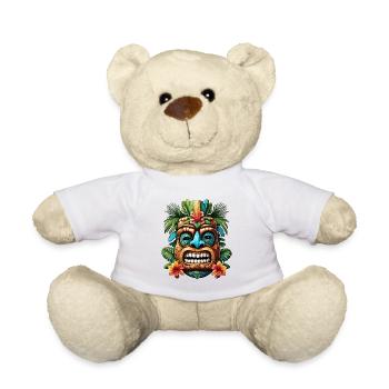 Tiki / Hawaii / Tropical / Island / Culture / Logo - Teddy Bear - white - Front