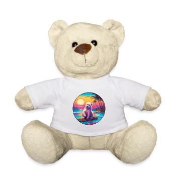 Ours Aquarelle Colorée Dessin Animé Kawaii Animal - Nounours - blanc - Devant
