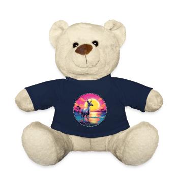 Karibu buntes Aquarell Cartoon Kawaii Tier - Teddy - French Navy - Vorne