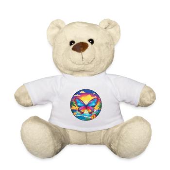 Schmetterling Bunte Aquarell-Karikatur Kawaii Haustier - Teddy - Weiß - Vorne