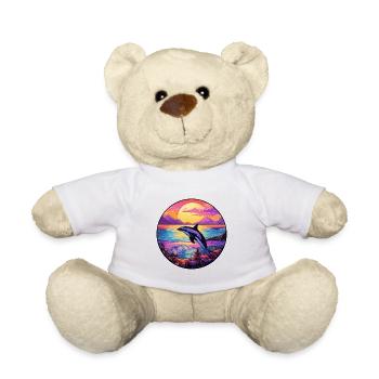 Orca Buntes Aquarell Cartoon Kawaii Tier - Teddy - Weiß - Vorne