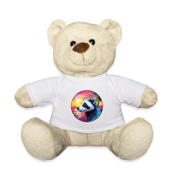 Skunk Buntes Aquarell Cartoon Kawaii Tier - Teddy - Weiß - Vorne