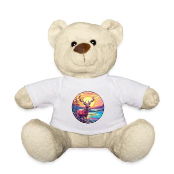 Elch Buntes Aquarell Cartoon Kawaii Tier - Teddy - Weiß - Vorne