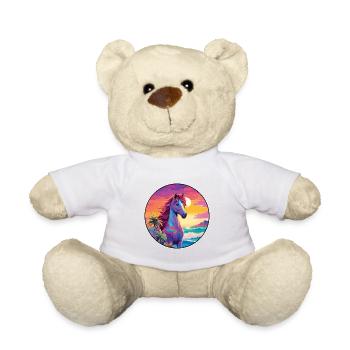 Pony Buntes Aquarell Cartoon Kawaii Tier - Teddy - Weiß - Vorne