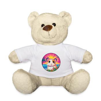 Hamster Colorful Watercolor Cartoon Kawaii Animal - Teddy Bear - white - Front