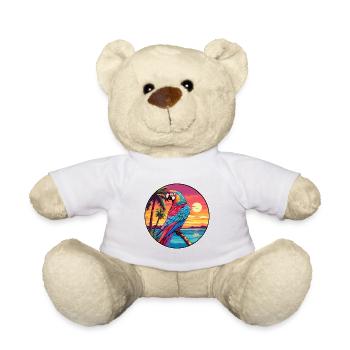 Papagei Buntes Aquarell Cartoon Kawaii Tier - Teddy - Weiß - Vorne