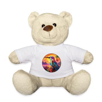 colibri coloré aquarelle dessin animé Kawaii animal de compagnie - Nounours - blanc - Devant