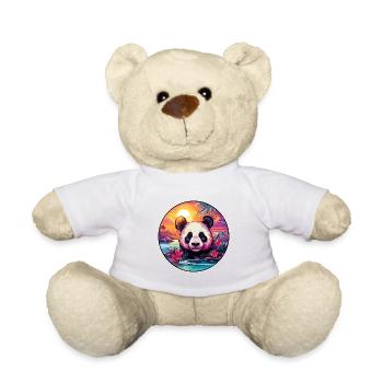 Panda Buntes Aquarell Cartoon Kawaii Tier - Teddy - Weiß - Vorne