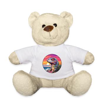 Eidechse Buntes Aquarell Cartoon Kawaii Tier - Teddy - Weiß - Vorne
