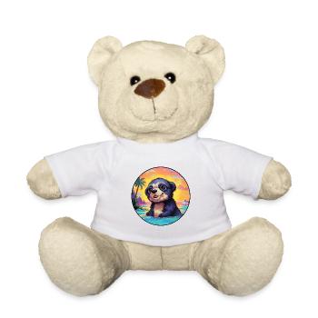 Mole Colorful Watercolor Cartoon Kawaii Animal - Teddy Bear - white - Front