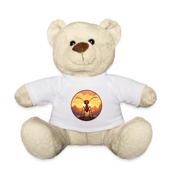 Ant Colorful Watercolor Cartoon Kawaii Animal - Teddy Bear - white - Front