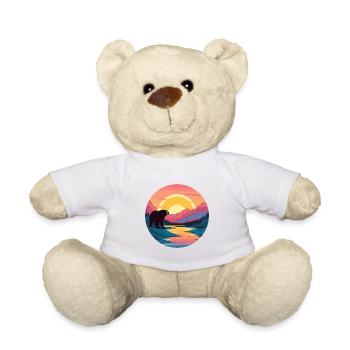 ours coloré aquarelle dessin animé Kawaii Animal - Nounours - blanc - Devant