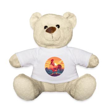 Huhn buntes Aquarell Cartoon Kawaii Tier - Teddy - Weiß - Vorne