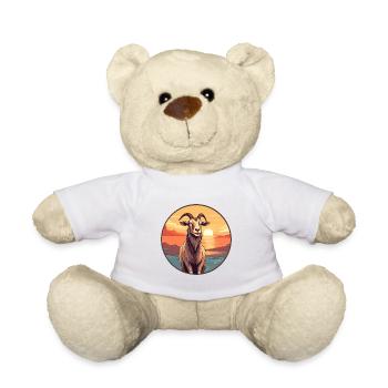 Ziege buntes Aquarell Cartoon Kawaii Tier - Teddy - Weiß - Vorne