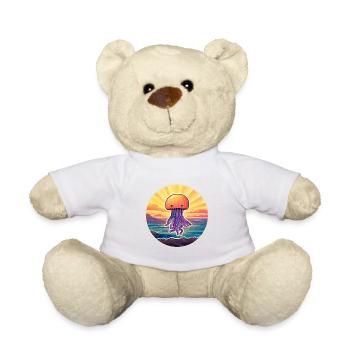 Méduse Aquarelle Colorée Dessin Animé Kawaii Pet - Nounours - blanc - Devant