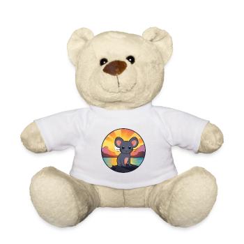 Mouse Colorful Watercolor Cartoon Kawaii Animal - Teddy Bear - white - Front