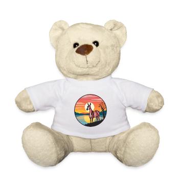 Okapi Colorful Watercolor Cartoon Kawaii Animal - Teddy Bear - white - Front