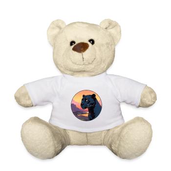 Panthère Aquarelle Colorée Dessin Animé Kawaii Animal - Nounours - blanc - Devant