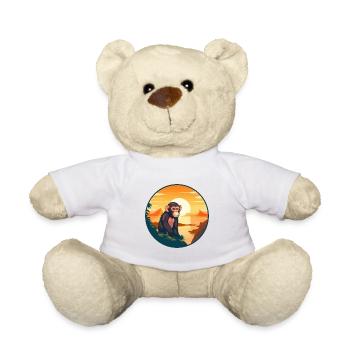 Affe buntes Aquarell Cartoon Kawaii Tier - Teddy - Weiß - Vorne