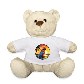 Papagei buntes Aquarell Cartoon Kawaii Tier - Teddy - Weiß - Vorne