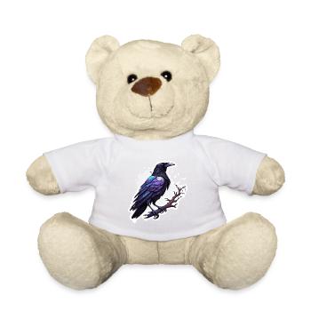 Corbeau / Oiseau / Animal / Vol / Plumes / Ailes - Nounours - blanc - Devant