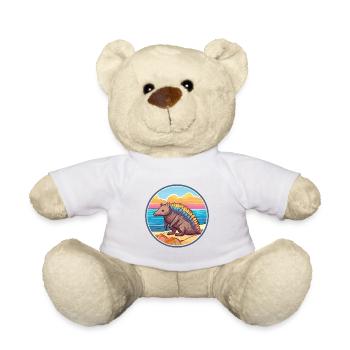 Tatou aquarelle dessin animé Kawaii Clipart Animal - Nounours - blanc - Devant