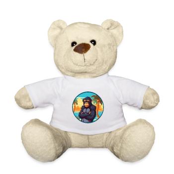 Bonobo Watercolor Cartoon Kawaii Clipart Animal - Teddy Bear - white - Front