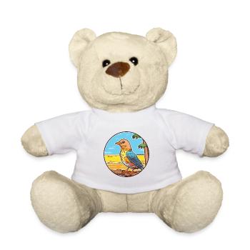 Coucou aquarelle dessin animé Kawaii Clipart Animal - Nounours - blanc - Devant