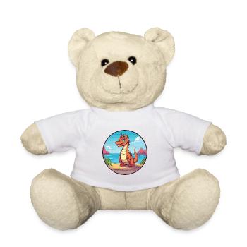 Dragon Watercolor Cartoon Kawaii Clipart Animal - Teddy Bear - white - Front