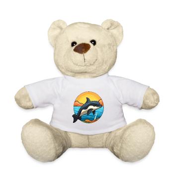 Orca Watercolor Cartoon Kawaii Clipart Animal - Teddy Bear - white - Front