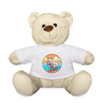 Rhino Watercolor Cartoon Kawaii Clipart Animal - Teddy Bear - white - Front