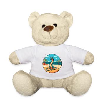 Snake Watercolor Cartoon Kawaii Clipart Animal - Teddy Bear - white - Front