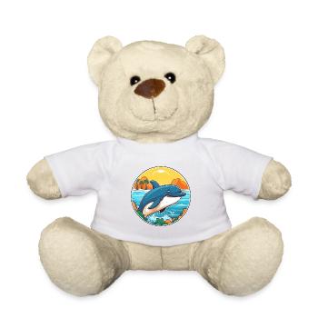 Wal Aquarell Cartoon Kawaii Clipart Tier - Teddy - Weiß - Vorne