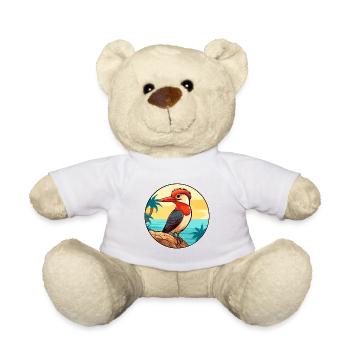 Specht Aquarell Cartoon Kawaii Clipart Haustier - Teddy - Weiß - Vorne