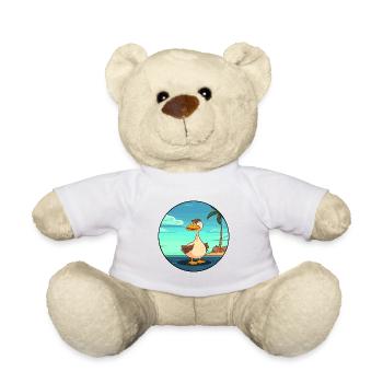 Ente Aquarell Cartoon Kawaii Clipart Tier - Teddy - Weiß - Vorne
